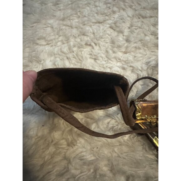 Vintage Carvalhus Brutalist Purse Handbag Leather, Metal and Stone Brazil - Picture 6 of 10